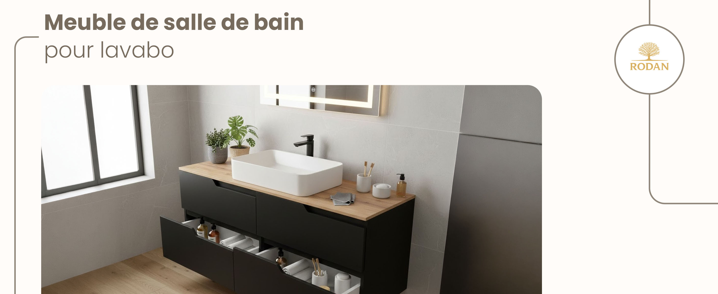 RODAN, meuble de salle de bain, armoire moderne, meuble sous vasque, meuble sous lavabo