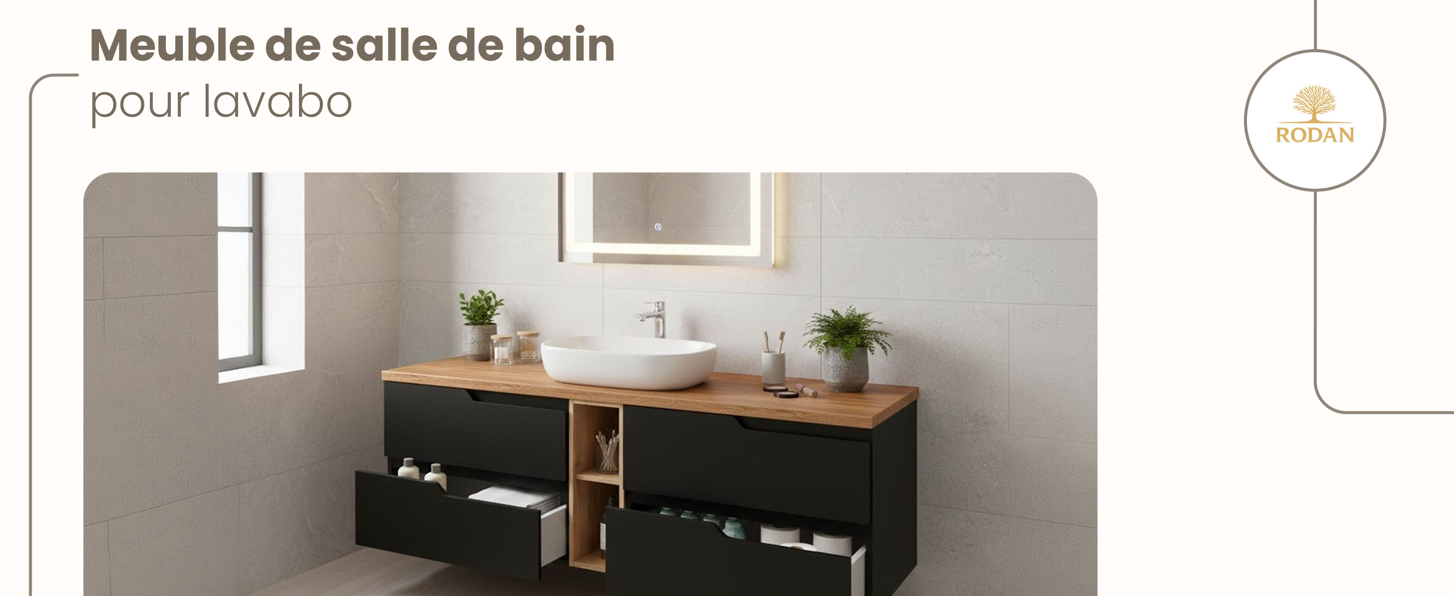 RODAN, meuble de salle de bain, armoire moderne, meuble sous vasque, meuble sous lavabo