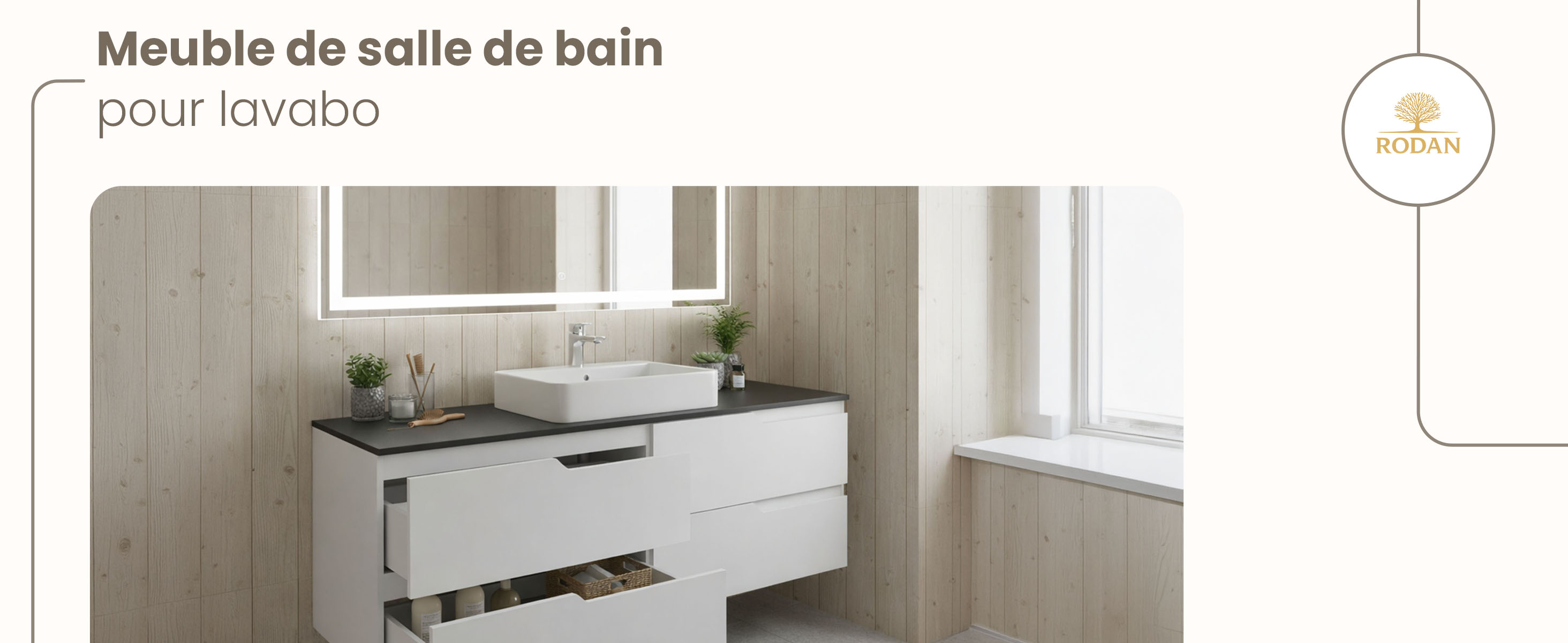 RODAN, meuble de salle de bain, armoire moderne, meuble sous vasque, meuble sous lavabo