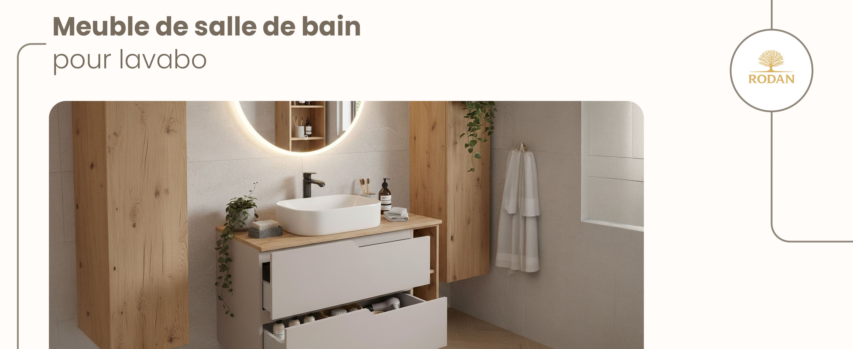 RODAN, meuble de salle de bain, armoire moderne, meuble sous vasque, meuble sous lavabo
