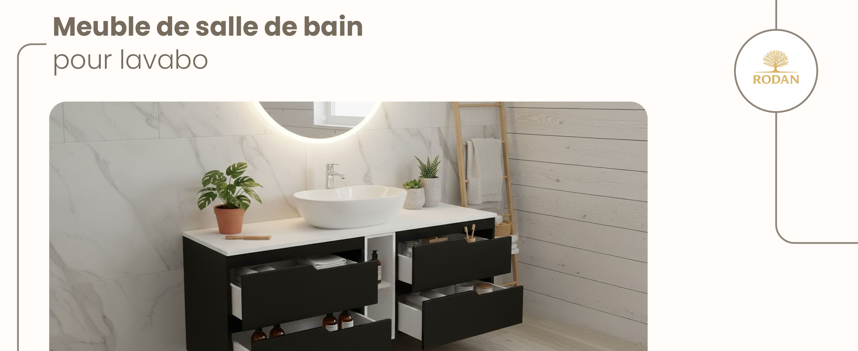 RODAN, meuble de salle de bain, armoire moderne, meuble sous vasque, meuble sous lavabo