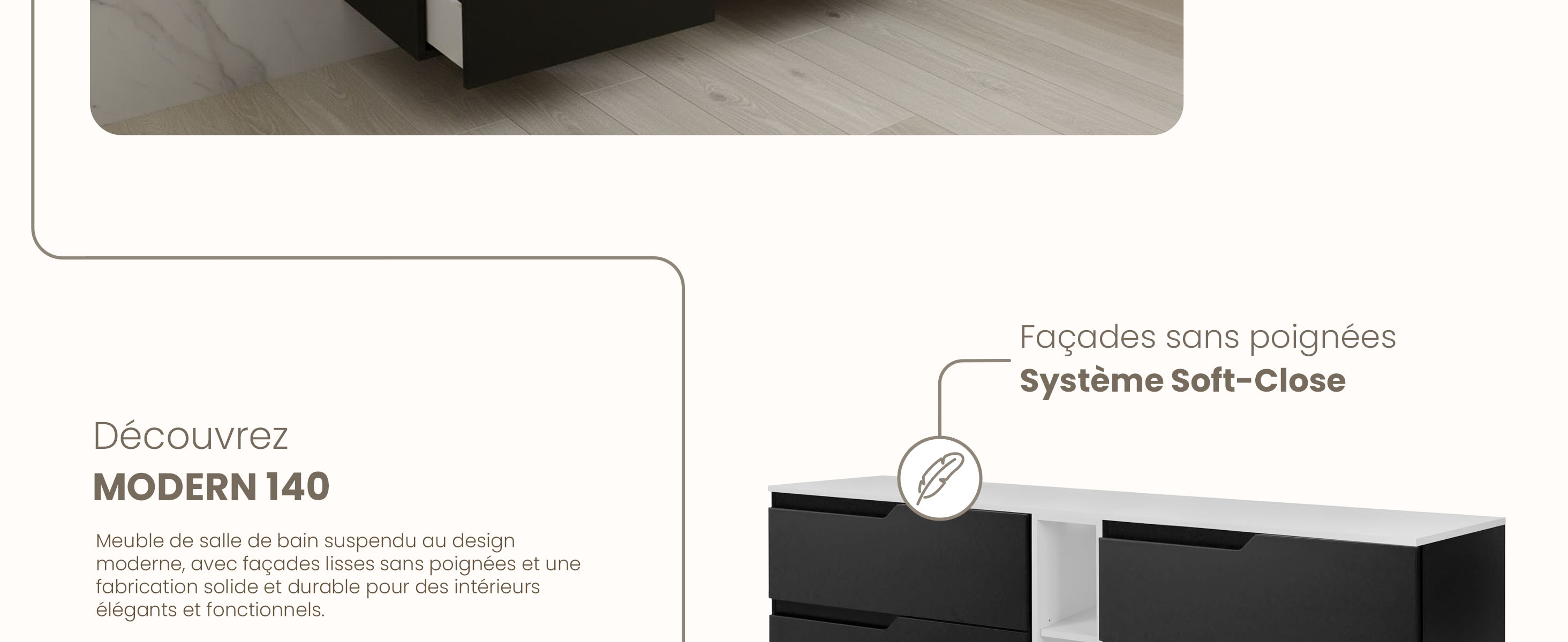 RODAN, meuble de salle de bain, armoire moderne, meuble sous vasque, meuble sous lavabo